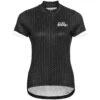 Odlo Essentials Print Jersey Women - Black - White -Odlo odlo womens essential print jersey black paradise pink 1 1132268 1430010