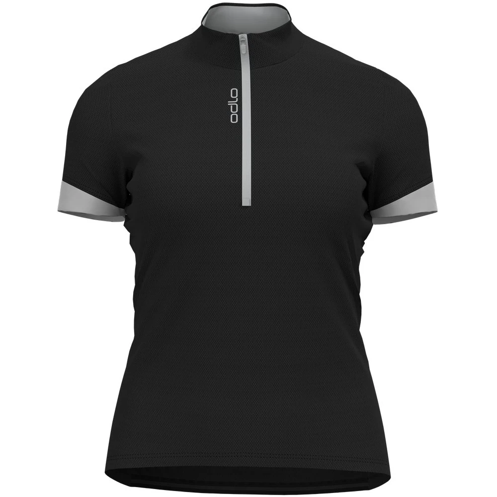 Odlo Essentials Half Zip Jersey Women - Black - Odlo Silver Grey 3 Odlo Essentials Half Zip Jersey Women - Black - Odlo Silver Grey