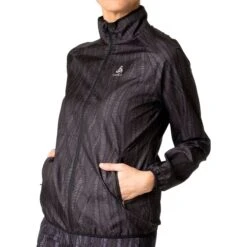 Odlo Essentials Light Print Running Jacket Women - Black 12 Odlo Essentials Light Print Running Jacket Women - Black -Odlo odlo womens essentials light print running jacket black 1408513