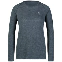 Odlo Essentials Seamless Long Sleeve Running T-Shirt Women - India Ink Melange -Odlo odlo womens essentials seamless long sleeve running t shirt india ink melange 4 1509494