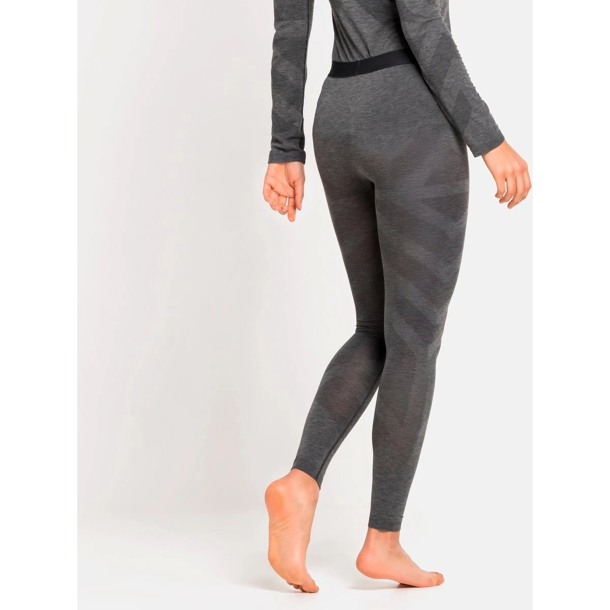 Odlo Women's Kinship Light Base Layer Bottoms - Grey Melange 6 Odlo Women's Kinship Light Base Layer Bottoms - Grey Melange - Image 4