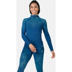 Odlo Kinship Performance Wool Warm Long-Sleeve Base Layer Top With Face Mask Women - Spiced Apple Melange 8 Odlo Kinship Performance Wool Warm Long-Sleeve Base Layer Top With Face Mask Women - Spiced Apple Melange -Odlo odlo womens kinship performance wool 200 base layer with face mask blue wing teal melange 3 1318388