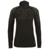 Odlo Kinship Performance Wool Warm Long-Sleeve Base Layer Top With Face Mask Women - Black Melange