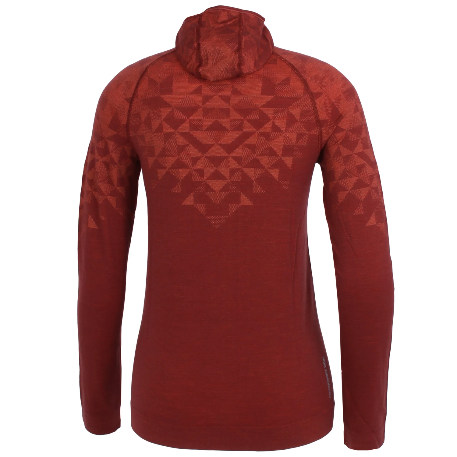 Odlo Kinship Performance Wool Warm Long-Sleeve Base Layer Top With Face Mask Women - Spiced Apple Melange 4 Odlo Kinship Performance Wool Warm Long-Sleeve Base Layer Top With Face Mask Women - Spiced Apple Melange - Image 2