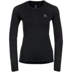 Odlo Women's Natural 100% Merino Warm Base Layer Set - Black - Black -Odlo odlo womens natural 100 merino warm base layer set 195741 15001 black black 3 1006306