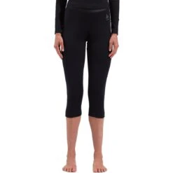 Odlo Natural Merino 200 3/4 Base Layer Bottoms Women - Black
