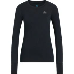 Odlo Natural Merino 200 Crew Neck Long-Sleeve Base Layer Top Women - Black