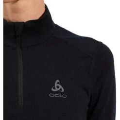 Odlo Natural Merino 200 Half-Zip Turtleneck Long-Sleeve Base Layer Top Women - Black -Odlo odlo womens natural merino 200 half zip turtleneck baselayer black 5 1556061