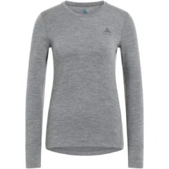 Odlo Natural Merino 260 Crew Neck Long-Sleeve Base Layer Top Women - Odlo Steel Grey Melange