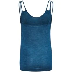 Odlo Natural Performance Wool 130 V-Neck Base Layer Singlet Women - Blue Wing Teal Melange -Odlo odlo womens natural performance wool 130 v neck singlet blue wing teal melange 2 1448795