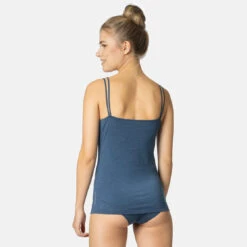 Odlo Natural Performance Wool 130 V-Neck Base Layer Singlet Women - Grey Melange -Odlo odlo womens natural performance wool 130 v neck singlet blue wing teal melange 2 1503673 1