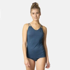 Odlo Natural Performance Wool 130 V-Neck Base Layer Singlet Women - Grey Melange -Odlo odlo womens natural performance wool 130 v neck singlet blue wing teal melange 3 1503672 1