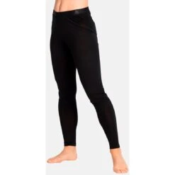 Odlo Women's Performance Wool Light Base Layer Pants - Black -Odlo odlo womens natural plus light base layer pants black 1 1327961