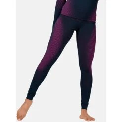 Odlo Performance Warm Base Layer Bottoms Women - Festival Fuchsia - Black -Odlo odlo womens performance warm eco base layer pants festival fuchsia black 1 1328186