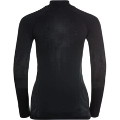 Odlo Performance Warm Half-Zip Turtleneck Long-Sleeve Base Layer Top Women - Black - New Odlo Graphite Grey -Odlo odlo womens performance warm eco half zip turtleneck base layer top black new odlo graphite grey 2 1275629