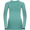 Odlo Performance Warm Long-Sleeve Base Layer Top Women - Blue Wing Teal - Polynya