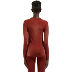 Odlo Performance Warm Long-Sleeve Base Layer Top Women - Spiced Apple -Odlo odlo womens performance warm eco long sleeve baselayer spiced apple 2 1556856