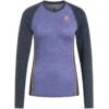 Odlo Performance Wool 150 Long-Sleeve Base Layer Top Women - Folkstone Gray - India Ink Melange -Odlo odlo womens performance wool 150 long sleeve base layer folkstone gray india ink melange 1 1556136