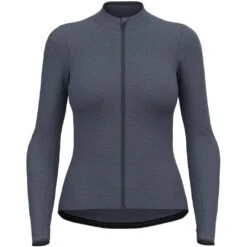 Odlo Performance Wool Long Sleeve Cycling Jersey Women - Folkstone Gray Melange