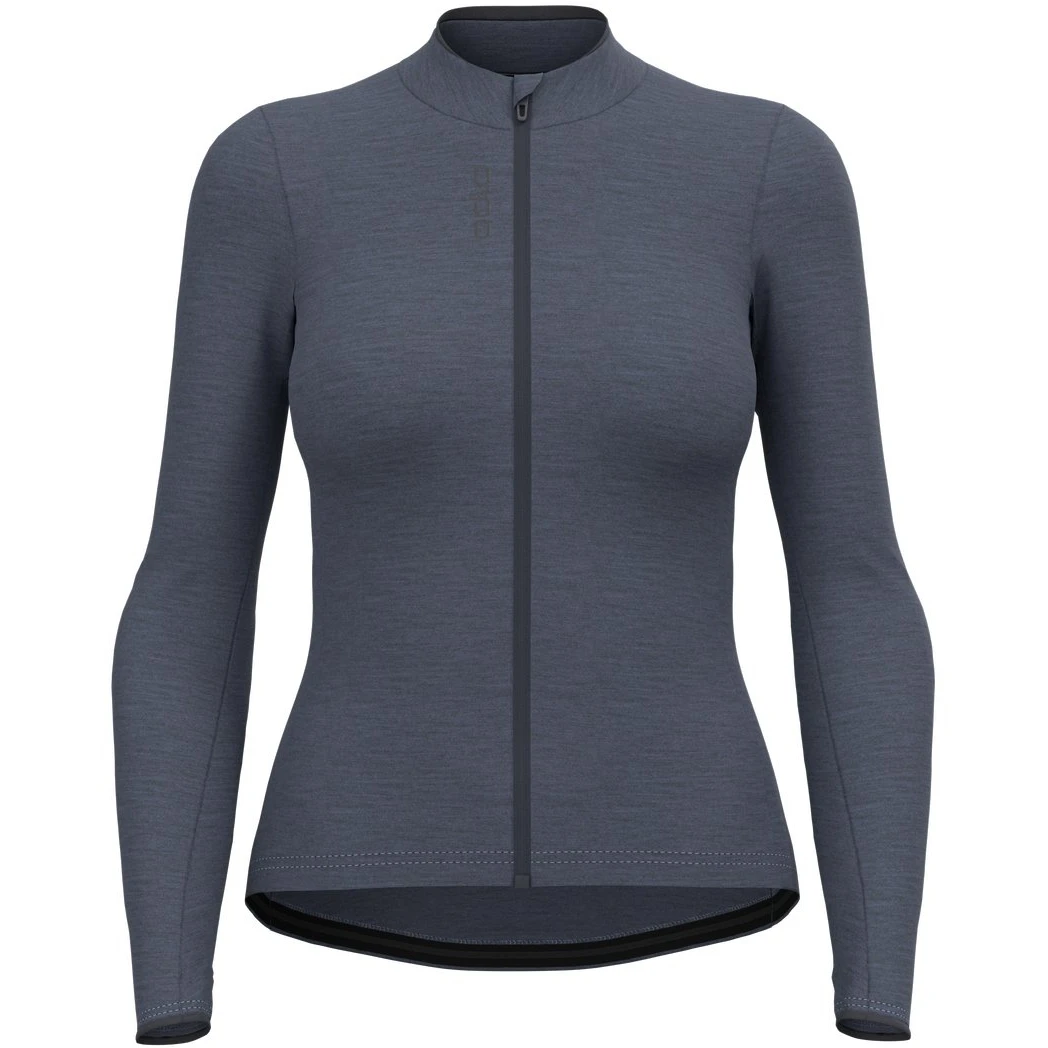 Odlo Performance Wool Long Sleeve Cycling Jersey Women - Folkstone Gray Melange 3 Odlo Performance Wool Long Sleeve Cycling Jersey Women - Folkstone Gray Melange
