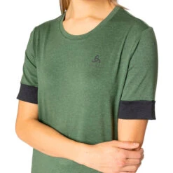 Odlo Ride 365 Cycling Commuter T-Shirt Women - Loden Frost Melange - Black Melange -Odlo odlo womens ride 365 cycling commuter t shirt loden frost melange black melange 7 1469497