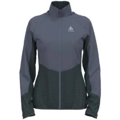 Odlo Run Easy Warm Hybrid Jacket Women - India Ink - Folkstone Gray