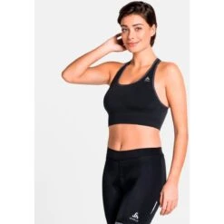 Odlo Seamless Medium Ceramicool Sports Bra Women - Black Melange 8 Odlo Seamless Medium Ceramicool Sports Bra Women - Black Melange -Odlo odlo womens seamless medium ceramicool sports bra black melange 3 1114540