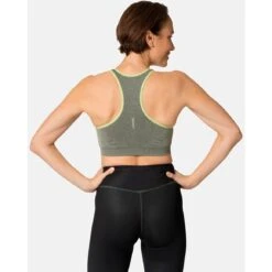 Odlo Seamless Medium Ceramicool Sports Bra Women - Sharp Green Melange -Odlo odlo womens seamless medium ceramicool sports bra sharp green melange 2 1406969