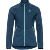Odlo Women's Sesvenna Hybrid S-Thermic Mid Layer Zip - Blue Wing Teal