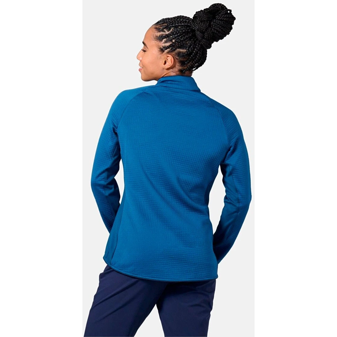 Odlo Women's Sesvenna Hybrid S-Thermic Mid Layer Zip - Blue Wing Teal 6 Odlo Women's Sesvenna Hybrid S-Thermic Mid Layer Zip - Blue Wing Teal - Image 4