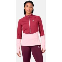 Odlo Women's Sesvenna SL Half-Zip Mid Layer - Raspberry Fudge - Boto Dolphin -Odlo odlo womens sesvenna sl half zip mid layer raspberry fudge boto dolphin 1 1328375