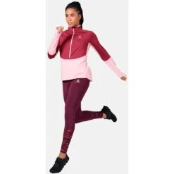 Odlo Women's Sesvenna SL Half-Zip Mid Layer - Raspberry Fudge - Boto Dolphin -Odlo odlo womens sesvenna sl half zip mid layer raspberry fudge boto dolphin 3 1328377