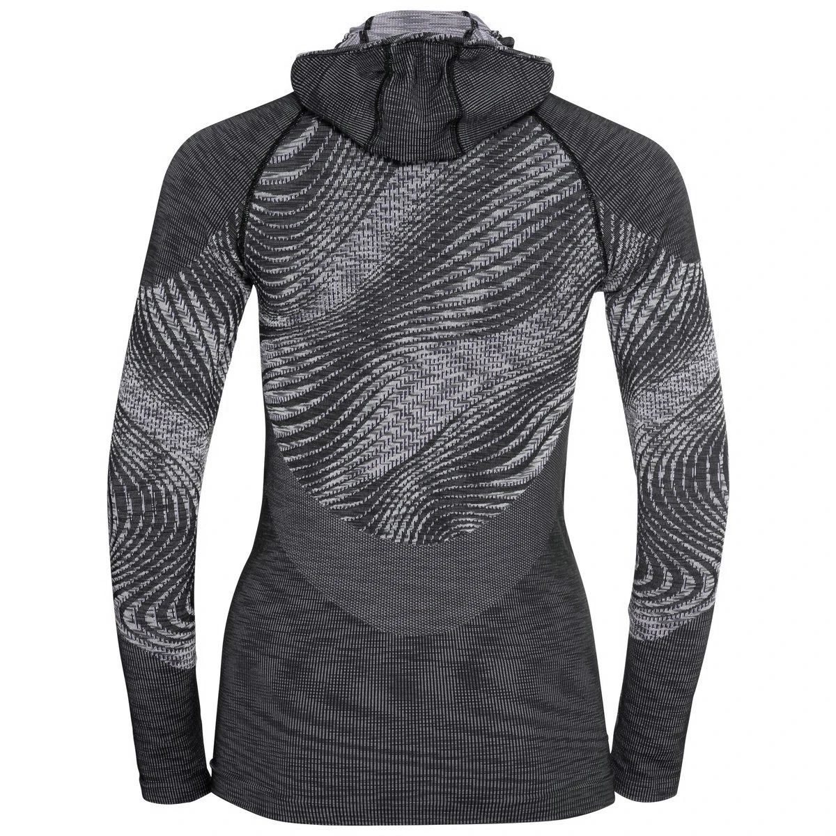 Odlo Women's Blackcomb Eco Long Sleeve Baselayer With Facemask - Black - Space Dye 4 Odlo Women's Blackcomb Eco Long Sleeve Baselayer With Facemask - Black - Space Dye - Image 2