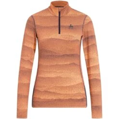 Odlo Whistler Half-Zip Turtleneck Long-Sleeve Base Layer Top Women - Live Wire - India Ink -Odlo odlo womens whistler eco half zip turtleneck baselayer live wire india ink 3 1556930