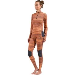 Odlo Whistler Half-Zip Turtleneck Long-Sleeve Base Layer Top Women - Live Wire - India Ink -Odlo odlo womens whistler eco half zip turtleneck baselayer live wire india ink 6 1556933