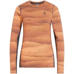 Odlo Whistler Long-Sleeve Base Layer Top Women - Live Wire - India Ink -Odlo odlo womens whistler eco long sleeve base layer live wire india ink 3 1556950