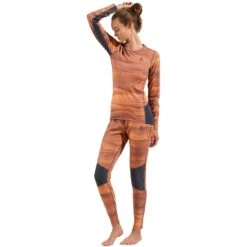 Odlo Whistler Long-Sleeve Base Layer Top Women - Live Wire - India Ink -Odlo odlo womens whistler eco long sleeve base layer live wire india ink 6 1556953
