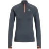 Odlo X-Alp Ceramiwarm Half-Zip Mid Layer Top Women - India Ink - Live Wire -Odlo odlo womens x alp ceramiwarm half zip mid layer india ink live wire 1 1562448