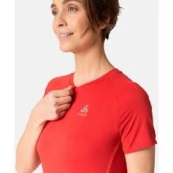 Odlo X-Alp Half-Zip Running T-shirt Women - American Beauty -Odlo odlo womens x alp half zip running t shirt american beauty 3 1407021