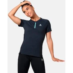 Odlo X-Alp Half-Zip Running T-shirt Women - Black - Polynya -Odlo odlo womens x alp half zip running t shirt black polynya 1 1328401