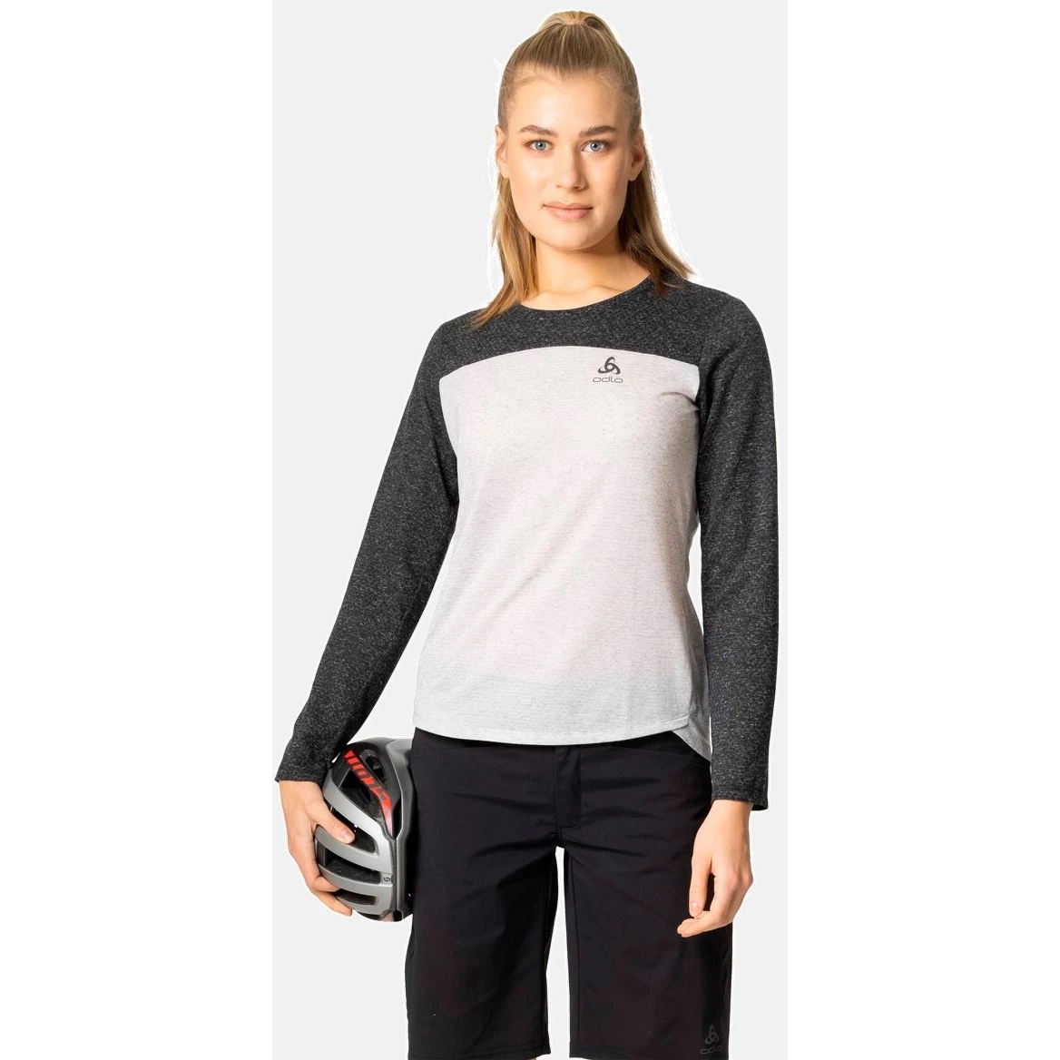Odlo X-Alp Linencool Long Sleeve MTB Tee Women - Grey Melange - Black Melange 5 Odlo X-Alp Linencool Long Sleeve MTB Tee Women - Grey Melange - Black Melange - Image 3