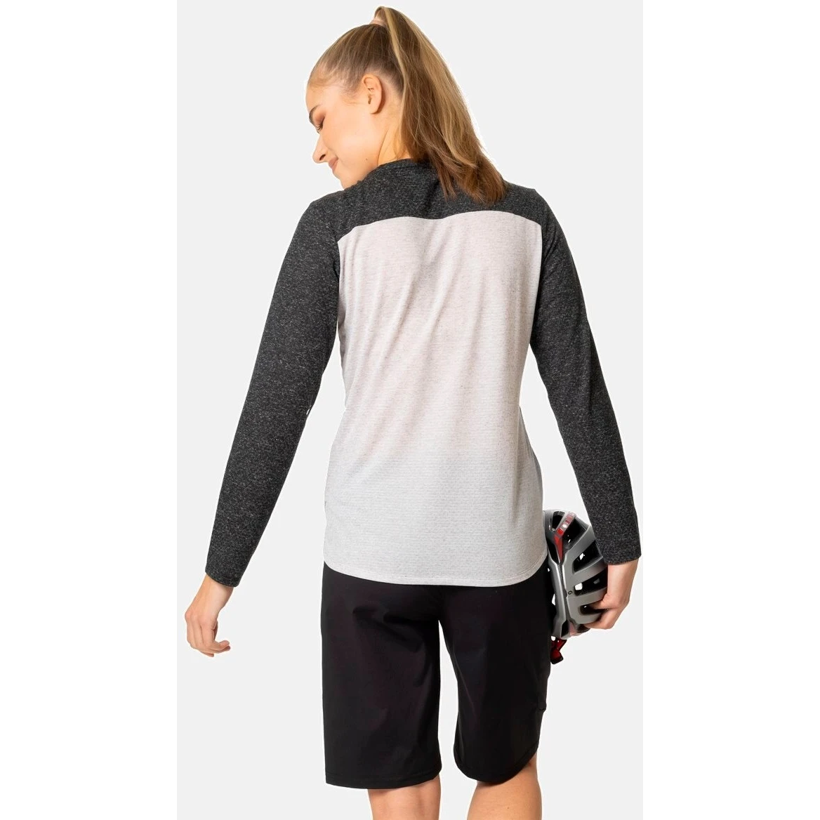 Odlo X-Alp Linencool Long Sleeve MTB Tee Women - Grey Melange - Black Melange 6 Odlo X-Alp Linencool Long Sleeve MTB Tee Women - Grey Melange - Black Melange - Image 4