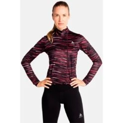 Odlo Women's Zeroweight Ceramiwarm Long Sleeve Jersey - Winetasting -Odlo odlo womens zeroweight ceramiwarm long sleeve jersey winetasting 1 1328457