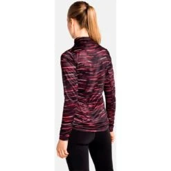 Odlo Women's Zeroweight Ceramiwarm Long Sleeve Jersey - Winetasting -Odlo odlo womens zeroweight ceramiwarm long sleeve jersey winetasting 2 1328458