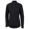 Odlo Women's Zeroweight Ceramiwarm Reflective Running Half-Zip Shirt - Black -Odlo odlo womens zeroweight ceramiwarm reflective running half zip shirt black 1302212