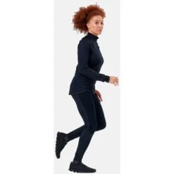 Odlo Women's Zeroweight Ceramiwarm Reflective Running Half-Zip Shirt - Black -Odlo odlo womens zeroweight ceramiwarm reflective running half zip shirt black 6 1328449