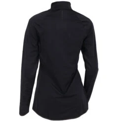 Odlo Women's Zeroweight Ceramiwarm Reflective Running Half-Zip Shirt - Black -Odlo odlo womens zeroweight ceramiwarm reflective running half zip shirt black1 1302332