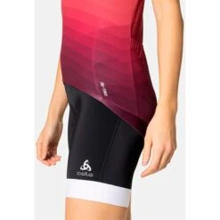 Odlo Zeroweight Chill-Tec Aero Print Jersey Women - American Beauty - Winetasting -Odlo odlo womens zeroweight chill tec aero print jersey american beauty winetasting 2 1407185
