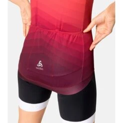 Odlo Zeroweight Chill-Tec Aero Print Jersey Women - American Beauty - Winetasting -Odlo odlo womens zeroweight chill tec aero print jersey american beauty winetasting 3 1407186