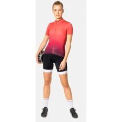 Odlo Zeroweight Chill-Tec Aero Print Jersey Women - American Beauty - Winetasting -Odlo odlo womens zeroweight chill tec aero print jersey american beauty winetasting 4 1407187